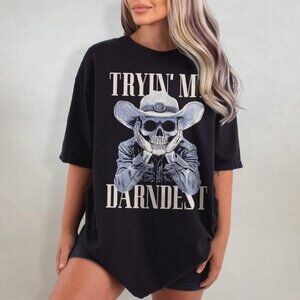 Funny Skeleton Cowboy Retro Western Rodeo Graphic